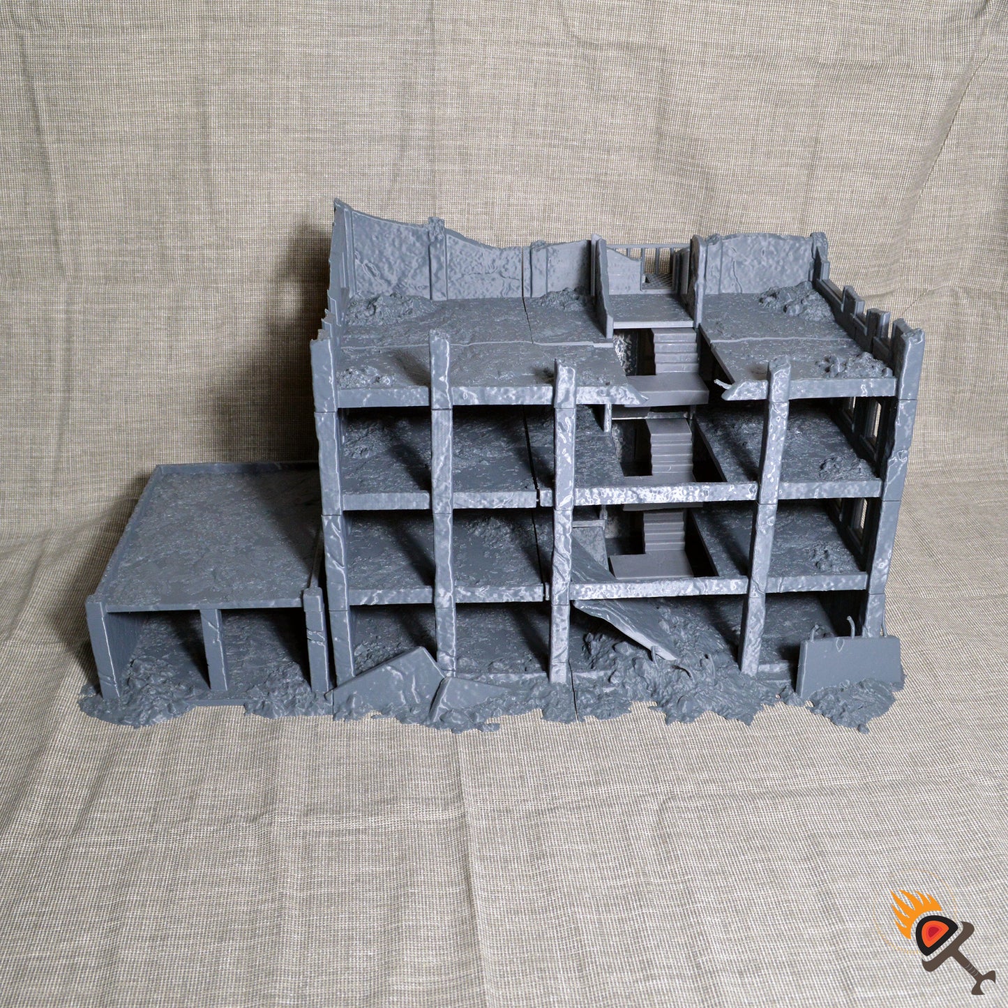 Post Apocalyptic City Ruins 15mm 20mm 28mm 32mm, Necromunda Ash Wastes Wargame Terrain, Urban Wargaming Scenery, Dark Realms Ashfall