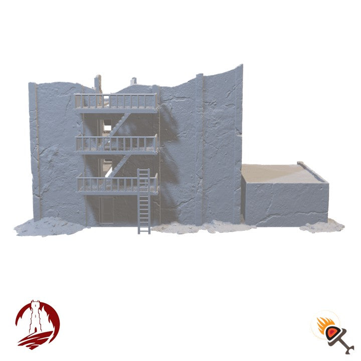 Post Apocalyptic City Ruins 15mm 20mm 28mm 32mm, Necromunda Ash Wastes Wargame Terrain, Urban Wargaming Scenery, Dark Realms Ashfall