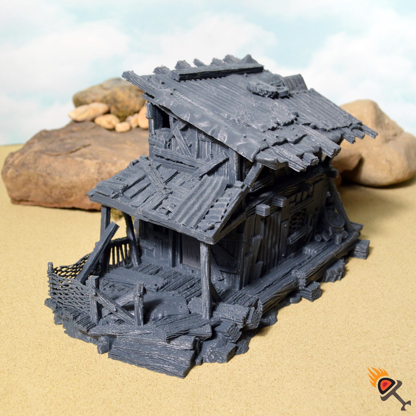 Desert Shanty 15mm 20mm 28mm 32mm for Gaslands Terrain, Fallout Urban Post Apocalyptic House Shack, Gift for Tabletop Gamers