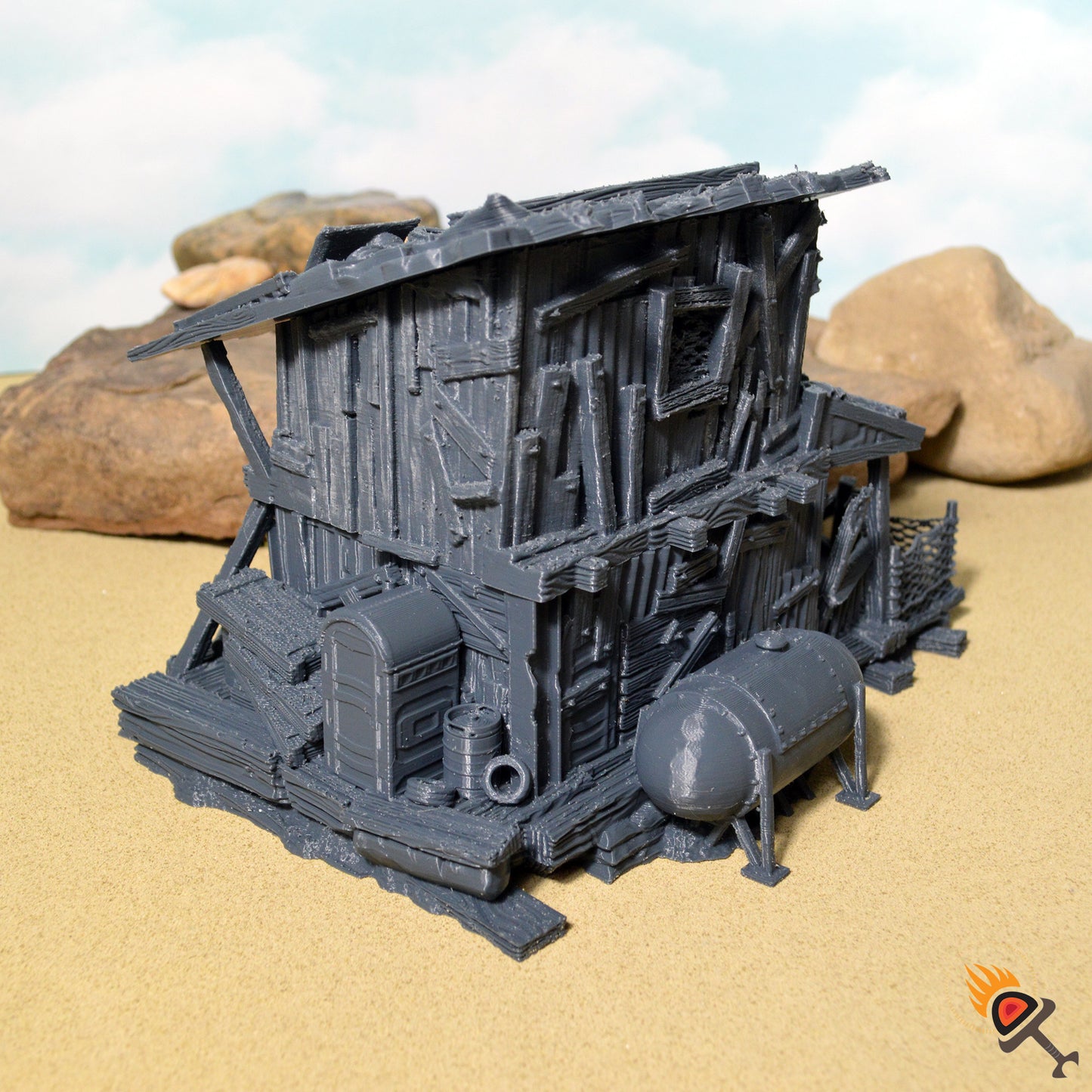 Desert Shanty 15mm 20mm 28mm 32mm for Gaslands Terrain, Fallout Urban Post Apocalyptic House Shack, Gift for Tabletop Gamers