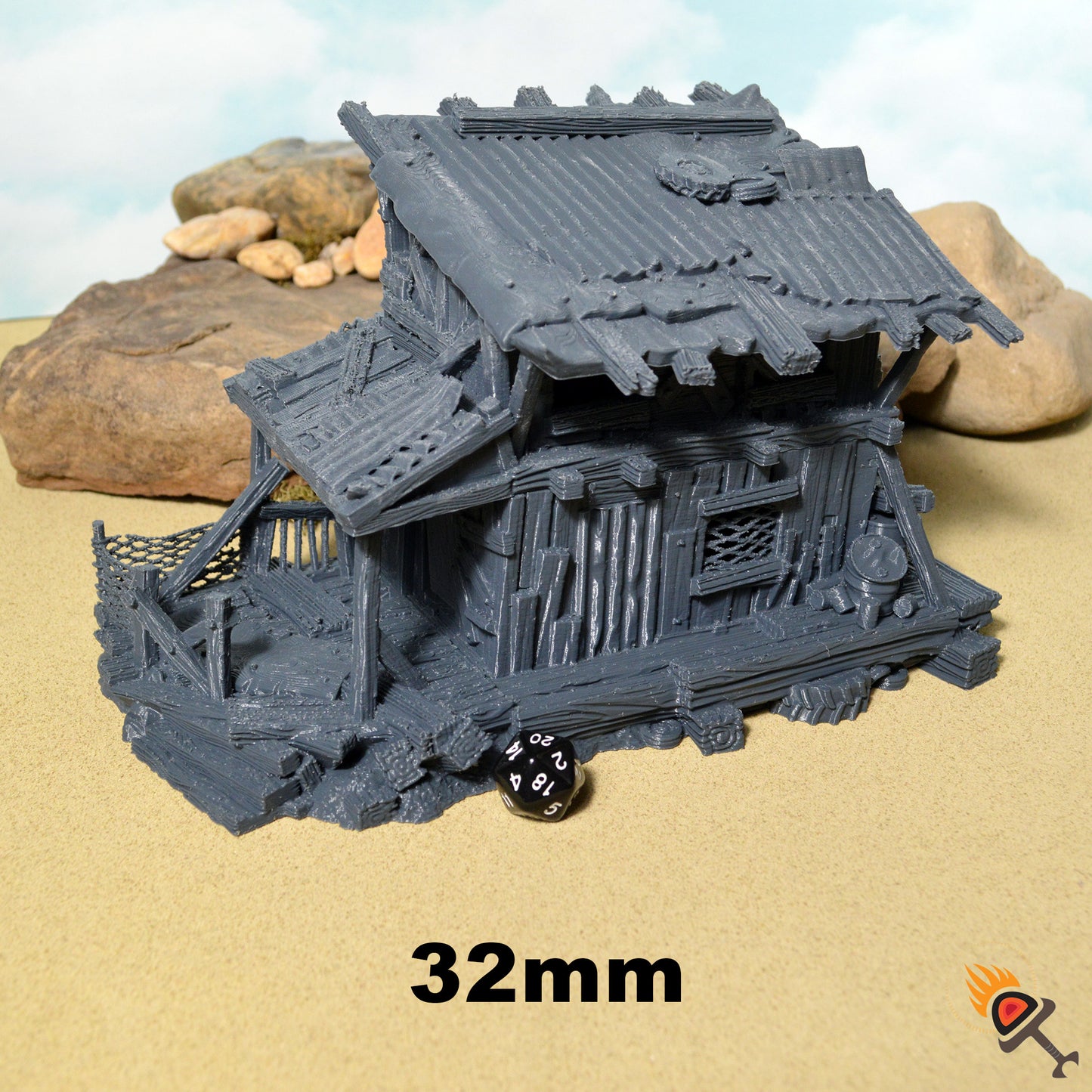 Desert Shanty 15mm 20mm 28mm 32mm for Gaslands Terrain, Fallout Urban Post Apocalyptic House Shack, Gift for Tabletop Gamers
