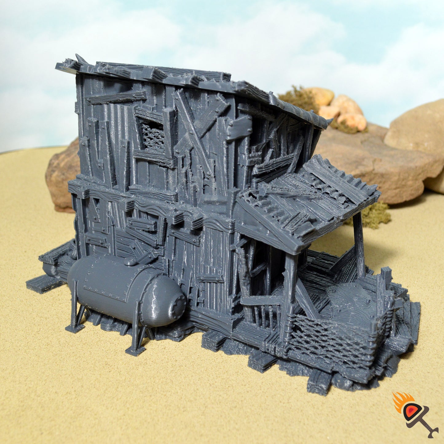 Desert Shanty 15mm 20mm 28mm 32mm for Gaslands Terrain, Fallout Urban Post Apocalyptic House Shack, Gift for Tabletop Gamers