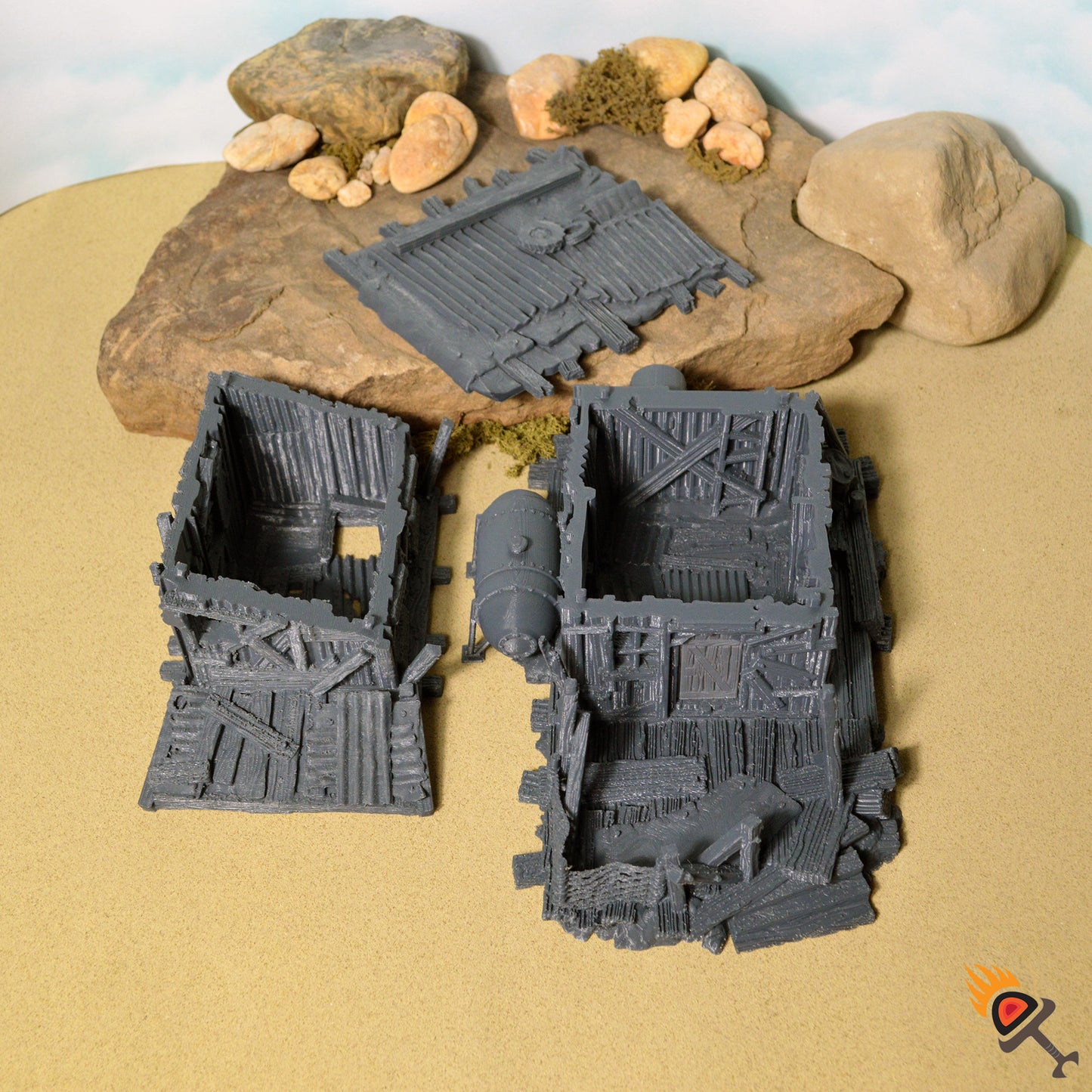 Desert Shanty 15mm 20mm 28mm 32mm for Gaslands Terrain, Fallout Urban Post Apocalyptic House Shack, Gift for Tabletop Gamers