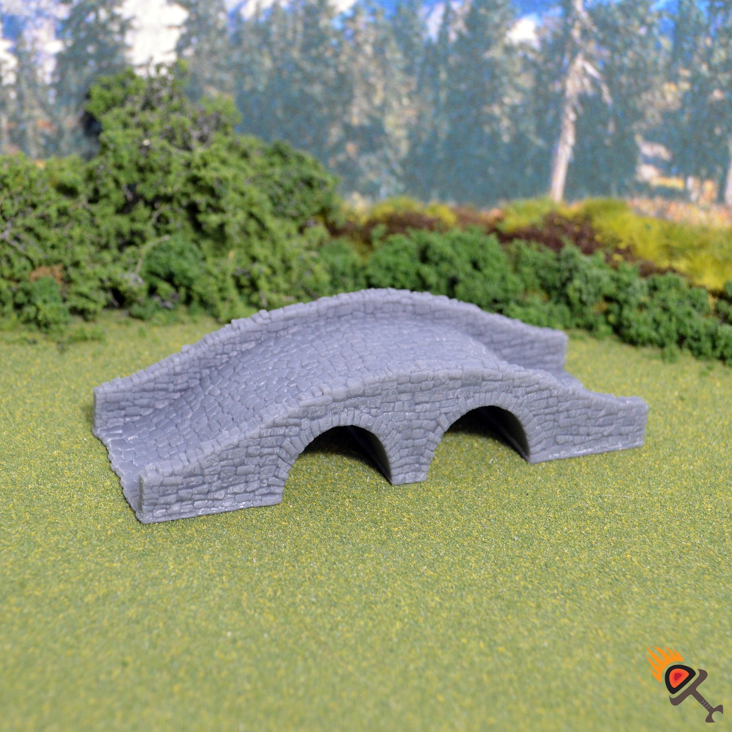 Hagglethorn Stone Bridge 15mm 28mm 32mm for D&D Terrain, DnD Pathfinder Diorama Wargame Miniature Bridge