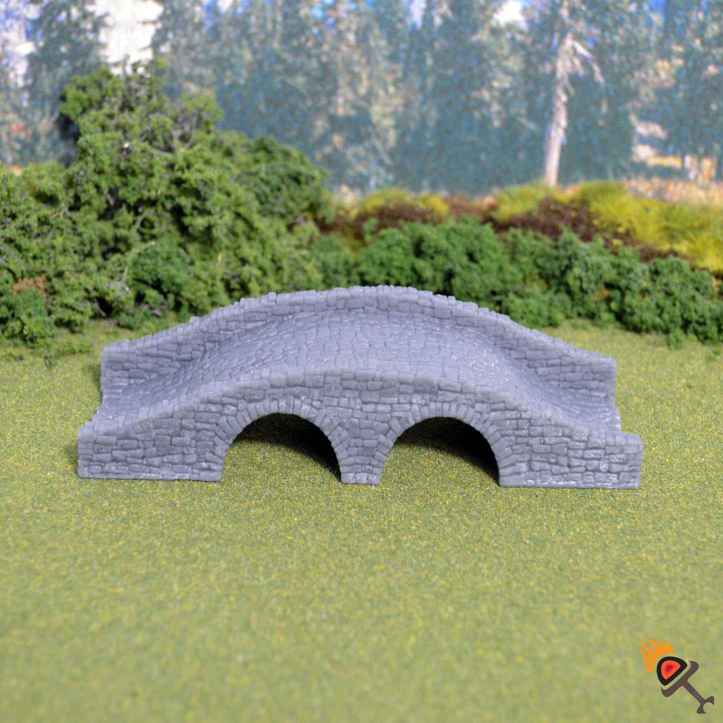 Hagglethorn Stone Bridge 15mm 28mm 32mm for D&D Terrain, DnD Pathfinder Diorama Wargame Miniature Bridge
