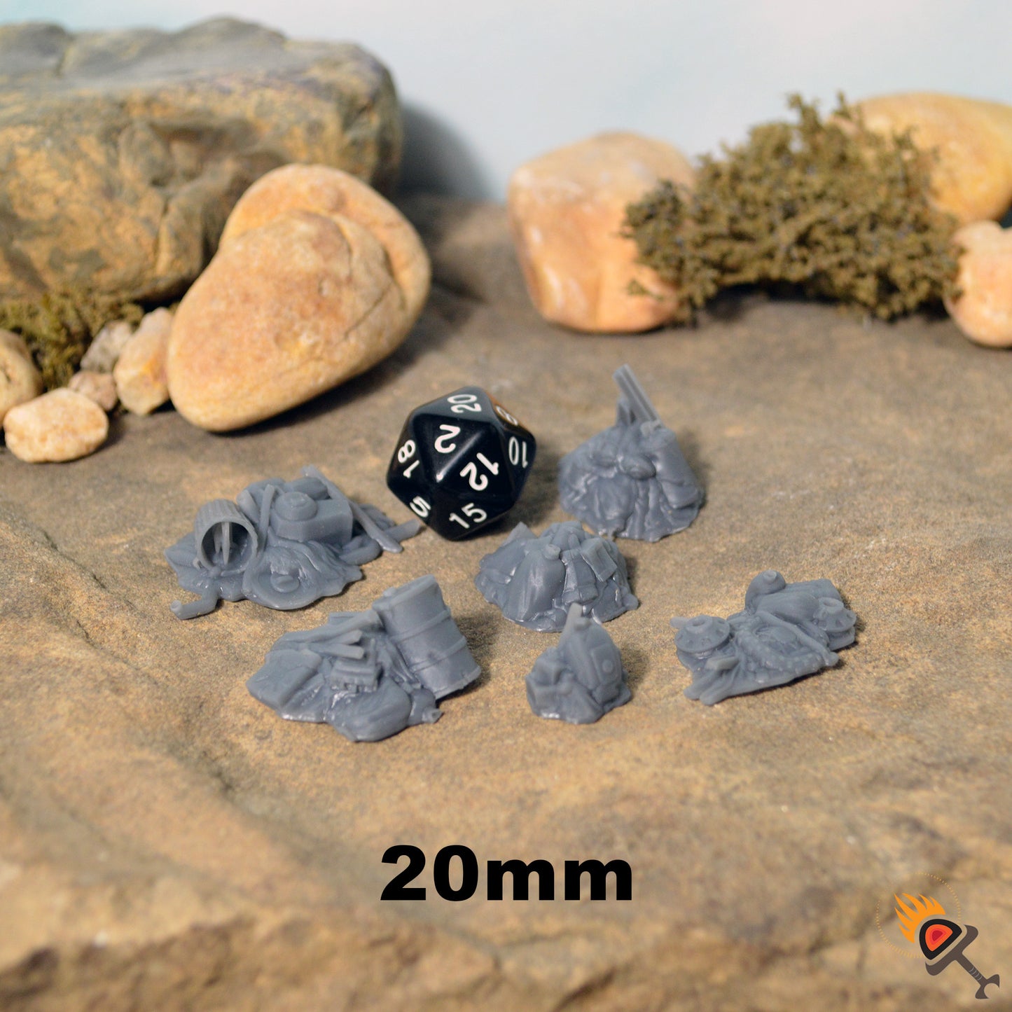 Miniature Junk Piles for Gaslands 15mm 20mm 28mm 32mm, Urban Trash Piles for Post-Apocalyptic Fallout Wasteland, Necromunda Ash Wastes