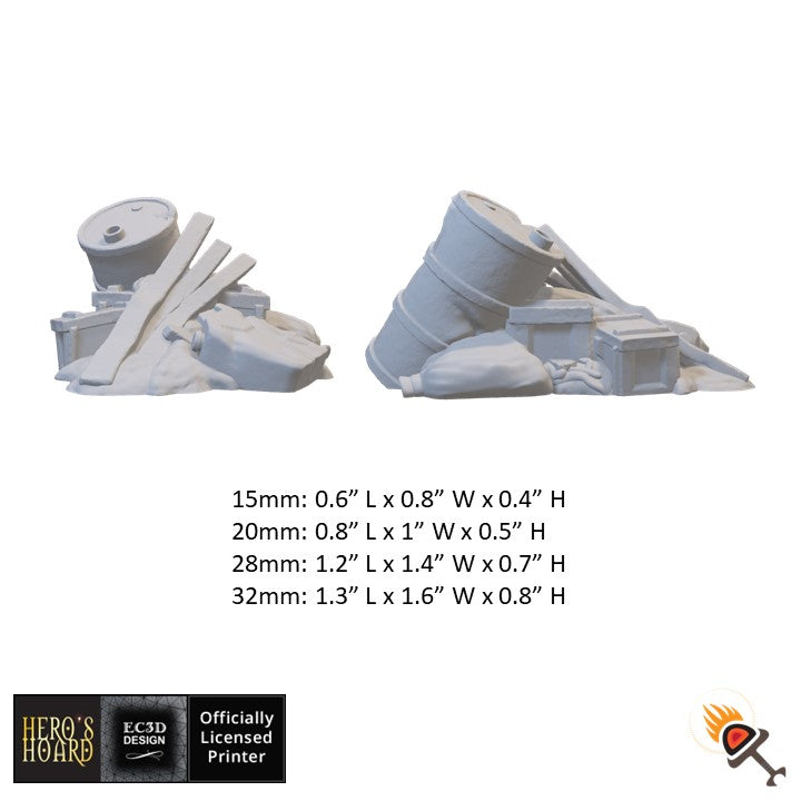 Miniature Junk Piles for Gaslands 15mm 20mm 28mm 32mm, Urban Trash Piles for Post-Apocalyptic Fallout Wasteland, Necromunda Ash Wastes