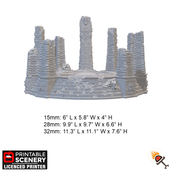 Ancient Alien Ruins 15mm 28mm 32mm for Warhammer 40k, Kronos Occulus for D&D Terrain, DnD Pathfinder Star Wars Legion, New Eden