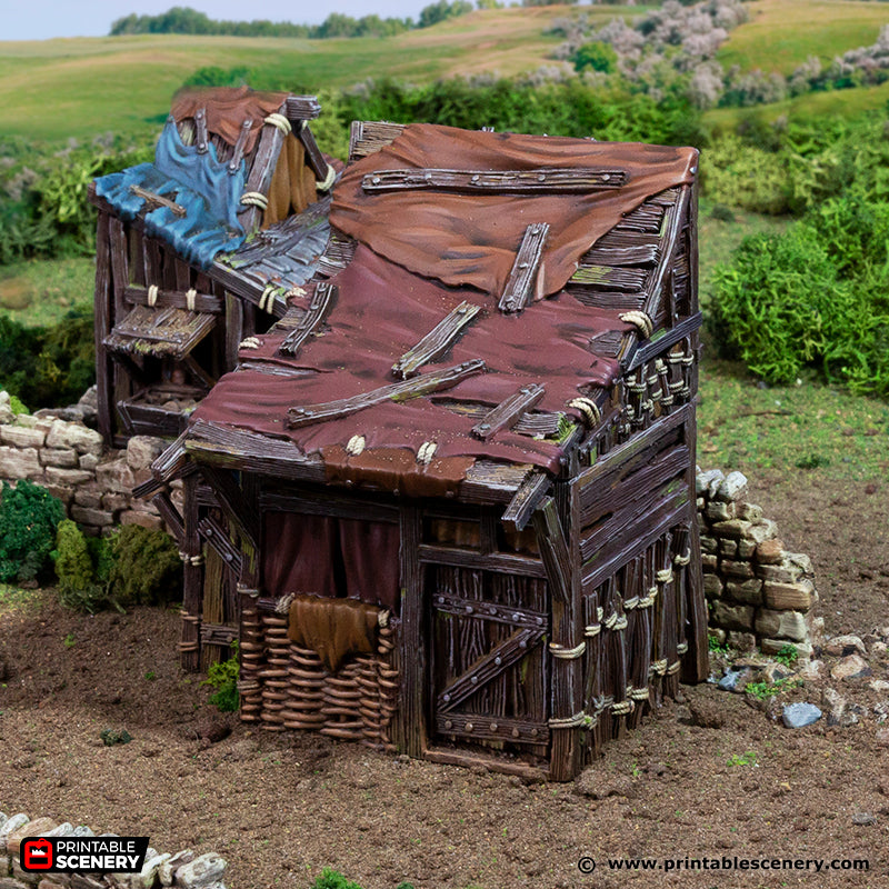 Miniature Medieval Shanty for DnD Terrain 15mm 28mm 32mm, Medium Shack for D&D Pathfinder Medieval Village, King and Country