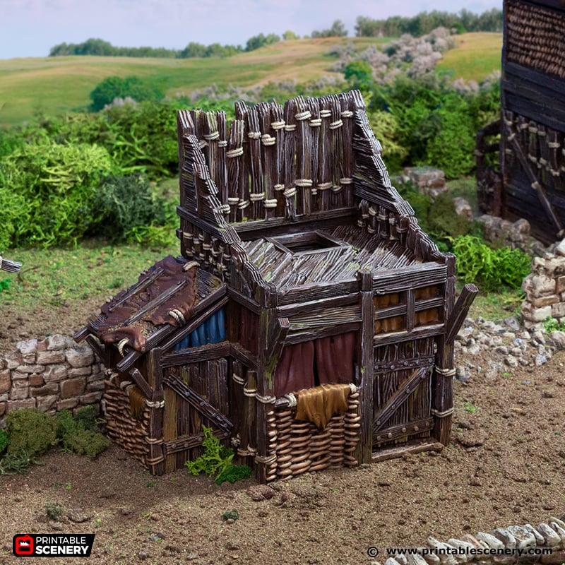 Miniature Medieval Shanty for DnD Terrain 15mm 28mm 32mm, Medium Shack for D&D Pathfinder Medieval Village, King and Country