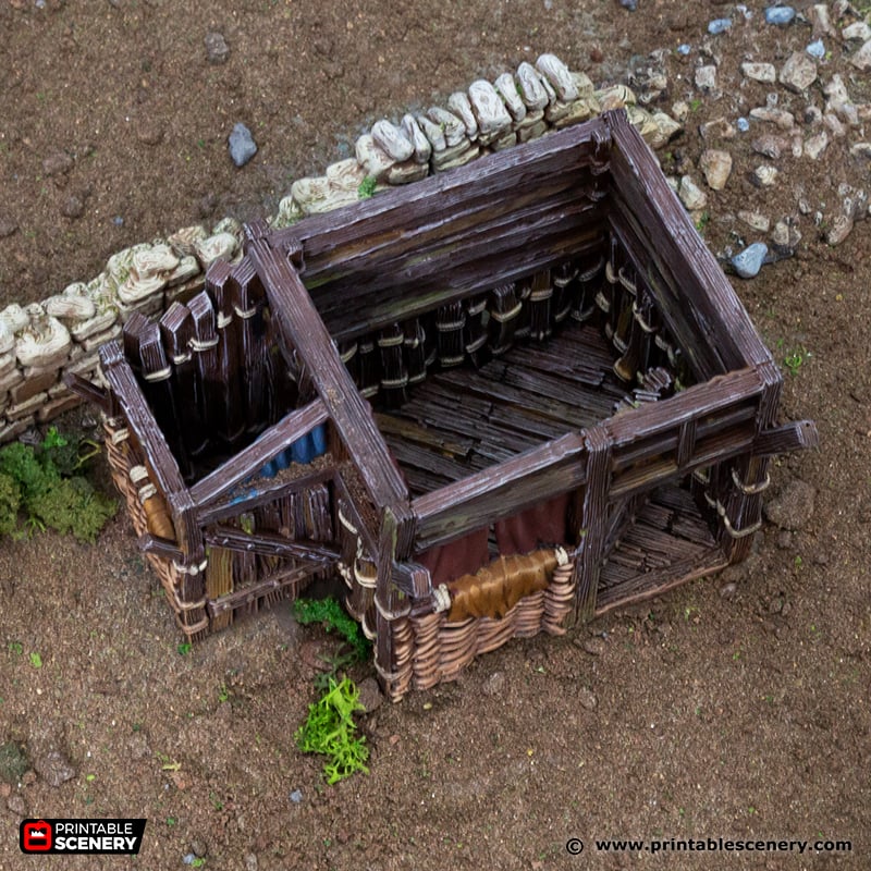 Miniature Medieval Shanty for DnD Terrain 15mm 28mm 32mm, Medium Shack for D&D Pathfinder Medieval Village, King and Country