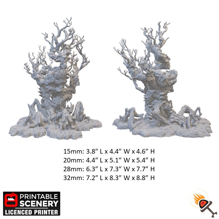 Miniature Plague Tree for DnD Swamp Terrain 15mm 28mm 32mm, Lizardfolk Terrain for D&D Pathfinder Warhammer Lustria, Gloaming Swamps