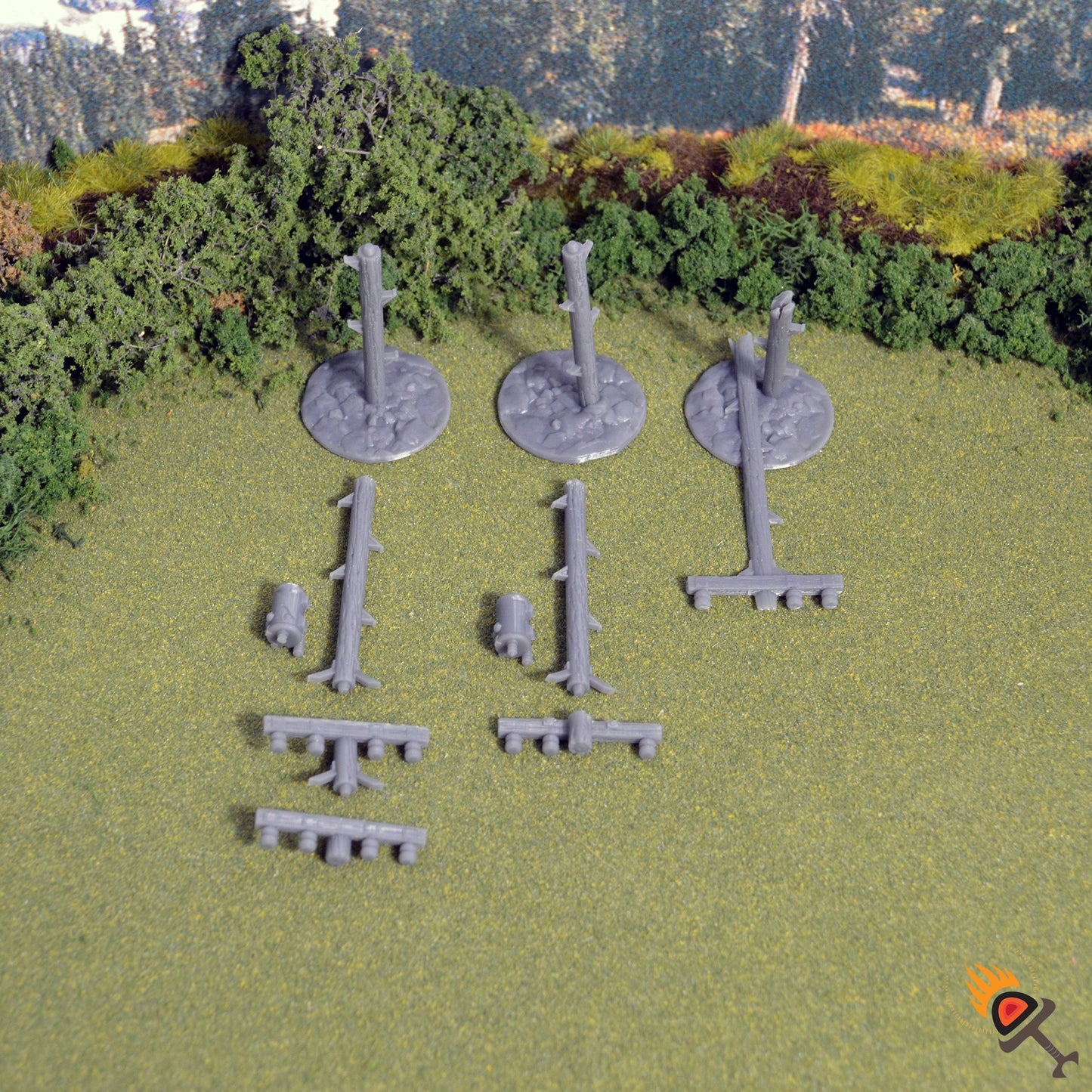 Miniature Power Poles for Post-Apocalyptic Terrain 15mm 20mm 28mm 32mm, Fallout Wasteland Warfare and Gaslands Scenery, This is Not a Test