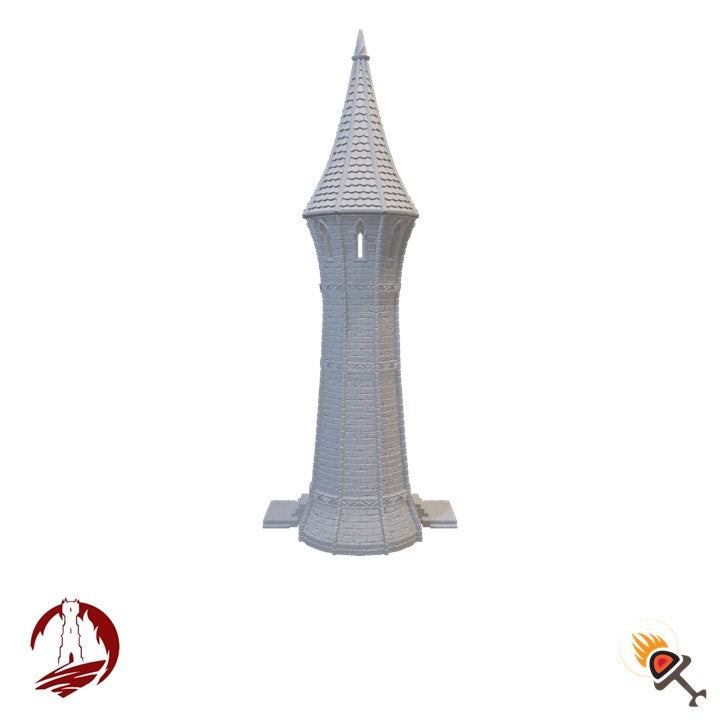 Elven Tower for D&D Terrain 15mm 28mm 32mm, Fantasy High Elf Building for DnD Pathfinder, Dark Realms Silver Haven