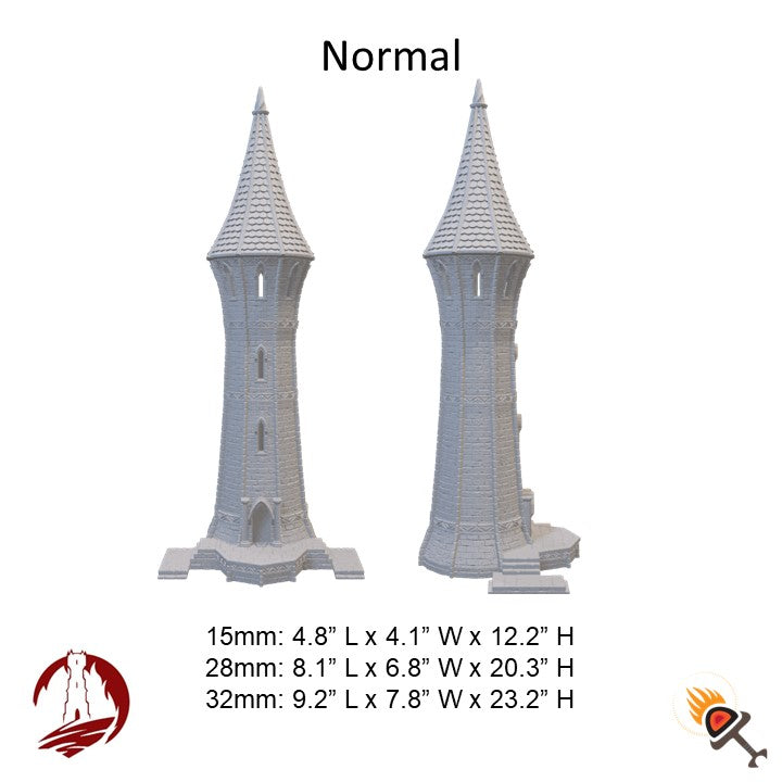 Elven Tower for D&D Terrain 15mm 28mm 32mm, Fantasy High Elf Building for DnD Pathfinder, Dark Realms Silver Haven