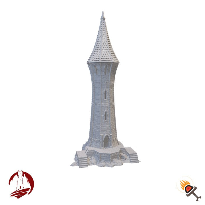 Elven Tower for D&D Terrain 15mm 28mm 32mm, Fantasy High Elf Building for DnD Pathfinder, Dark Realms Silver Haven