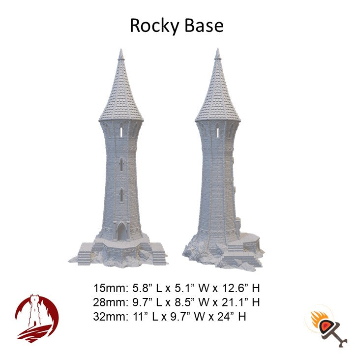 Elven Tower for D&D Terrain 15mm 28mm 32mm, Fantasy High Elf Building for DnD Pathfinder, Dark Realms Silver Haven