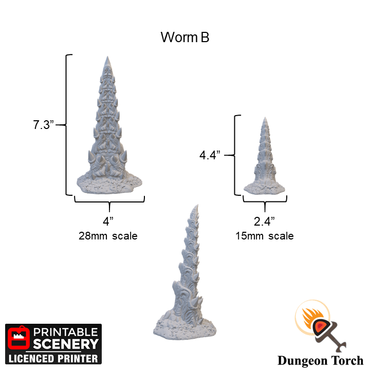 Alien Desert Worms 15mm 28mm for Warhammer 40k Star Wars Legion D&D DnD