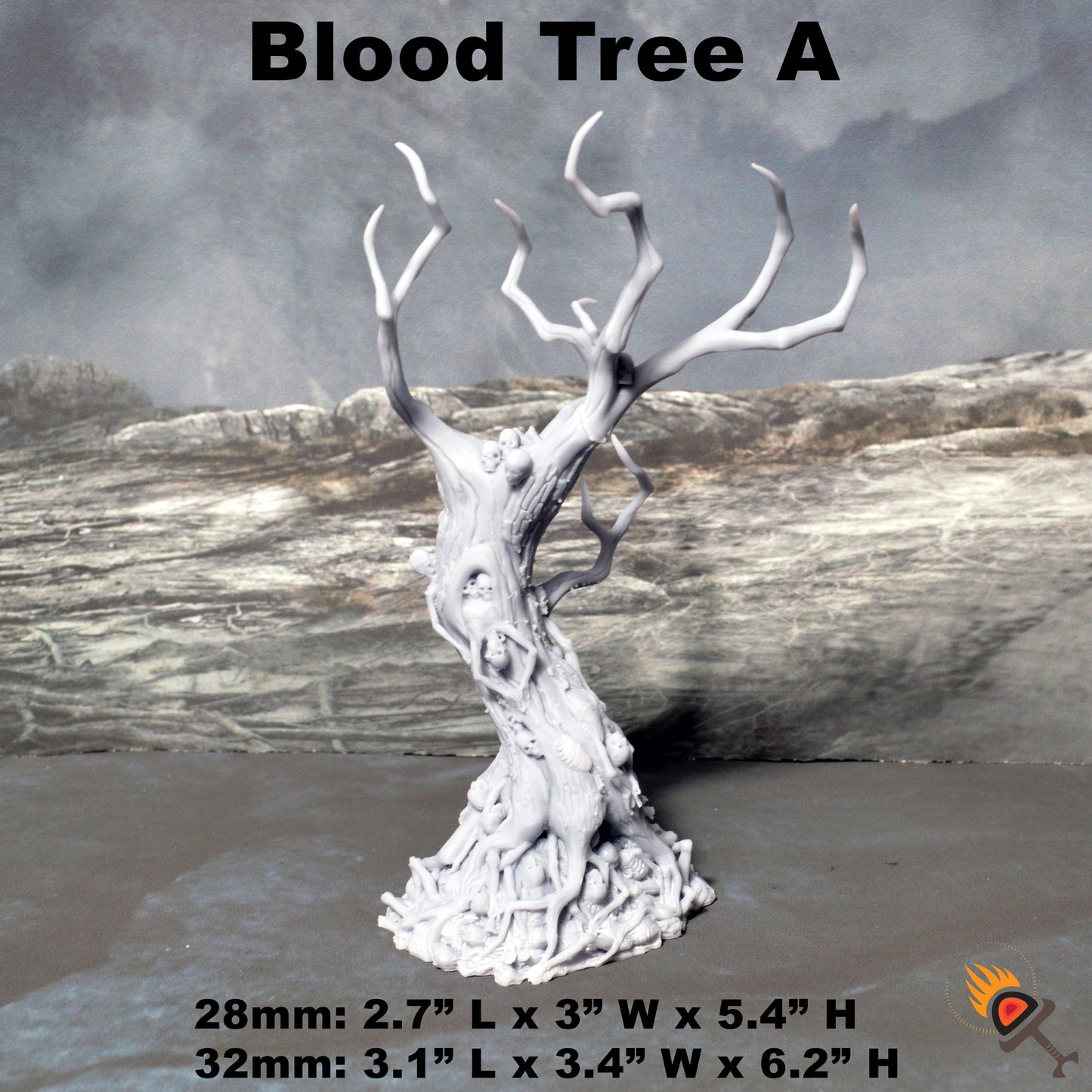 Miniature Blood Trees 28mm 32mm for D&D Terrain, DnD Ravenloft Shadowfell Shadowfey Pathfinder Demons Skeleton Corpses