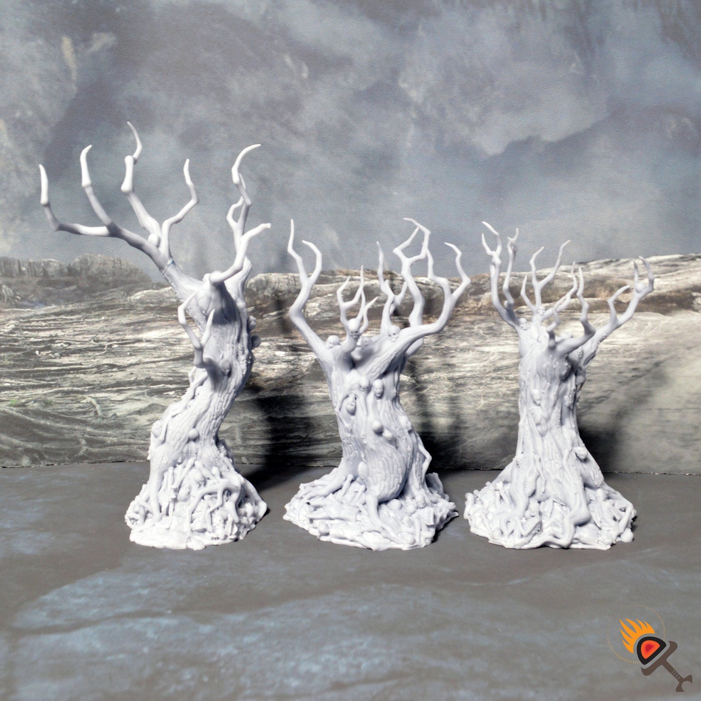 Miniature Blood Trees 28mm 32mm for D&D Terrain, DnD Ravenloft Shadowfell Shadowfey Pathfinder Demons Skeleton Corpses