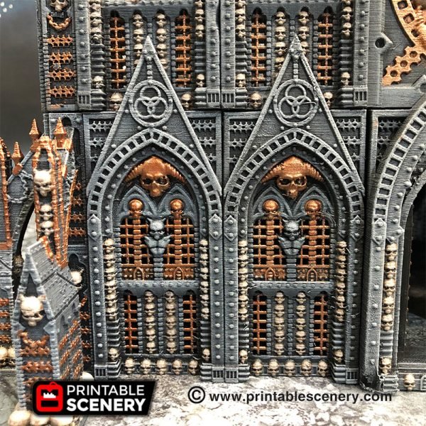Gothic Building 28mm for Warhammer 40k Terrain, Ruined Demon Ossuary D&D DnD, Modular OpenLOCK Wargame Terrain, Gift for Tabletop Gamers