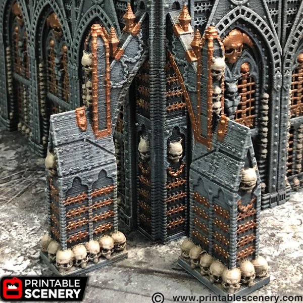 Gothic Building 28mm for Warhammer 40k Terrain, Ruined Demon Ossuary D&D DnD, Modular OpenLOCK Wargame Terrain, Gift for Tabletop Gamers