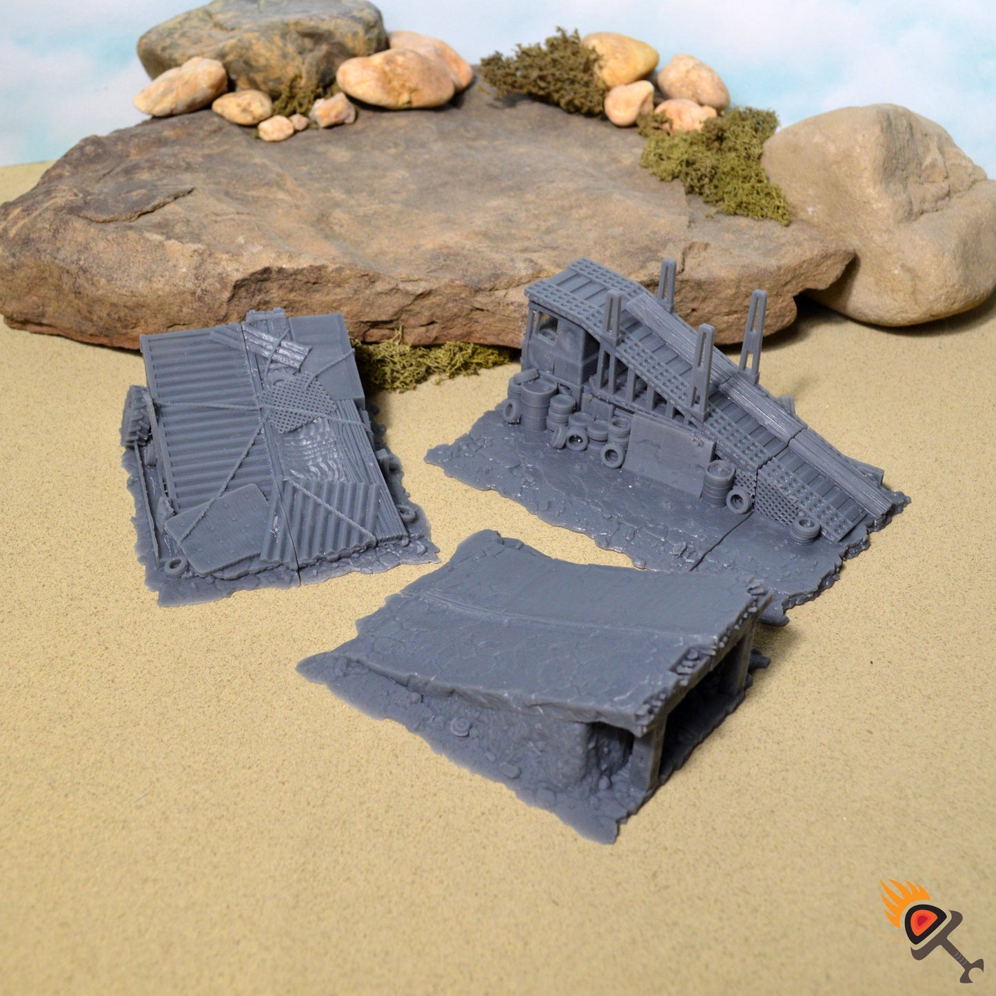 Junk Jumps 15mm 20mm 28mm for Gaslands Terrain, Urban Fallout Post Apocalyptic Race Ramp