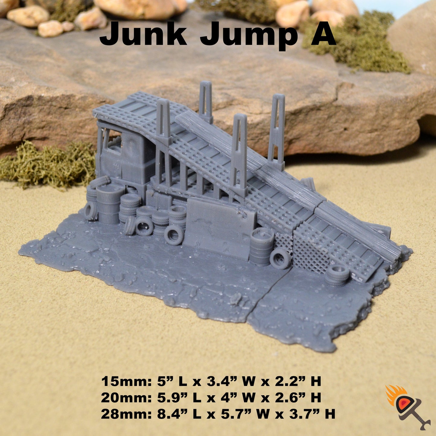 Junk Jumps 15mm 20mm 28mm for Gaslands Terrain, Urban Fallout Post Apocalyptic Race Ramp
