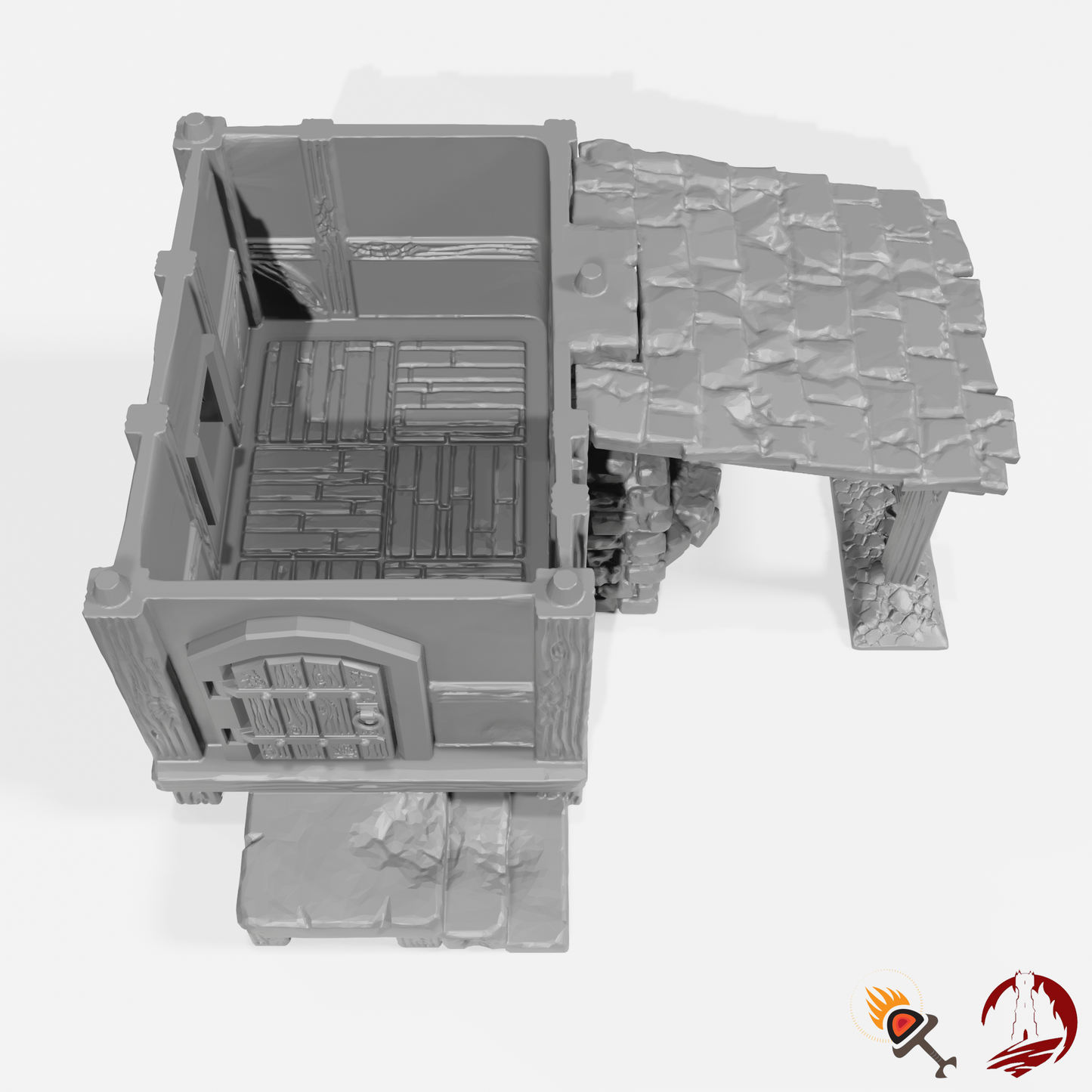 Miniature Blacksmith 15mm 28mm 32mm for D&D Terrain, DnD Pathfinder Medieval Smithy House