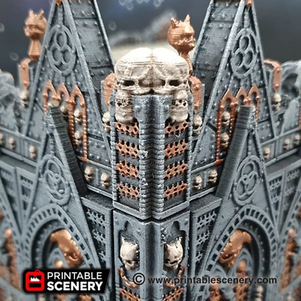 Gothic Building 28mm for Warhammer 40k Terrain, Ruined Demon Ossuary D&D DnD, Modular OpenLOCK Wargame Terrain, Gift for Tabletop Gamers