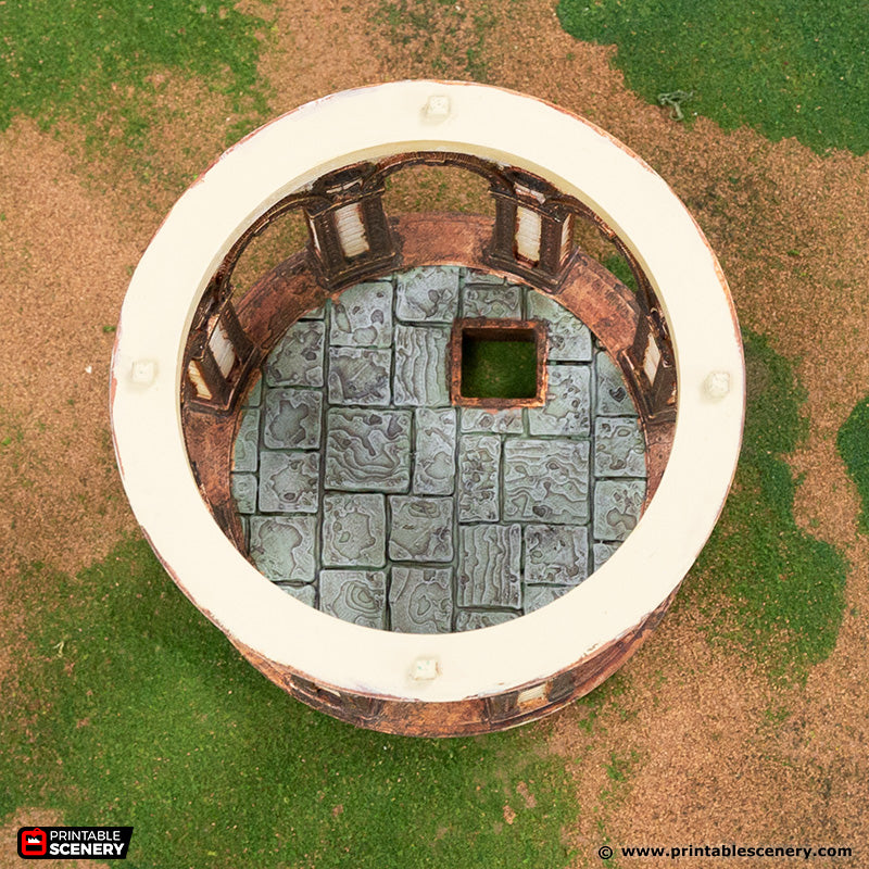 Miniature Arcane Dome for DnD Terrain 15mm 28mm 32mm, Stone Gazebo for D&D Halfling City Building,  Rotunda for Pathfinder