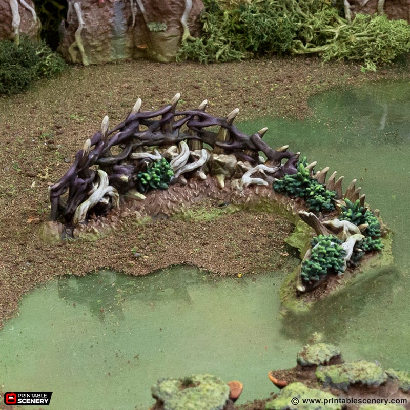 Miniature Dragon Carcass for DnD Swamp Terrain 15mm 28mm 32mm, Lizardmen Terrain for D&D Pathfinder Warhammer Lustria, Gloaming Swamps