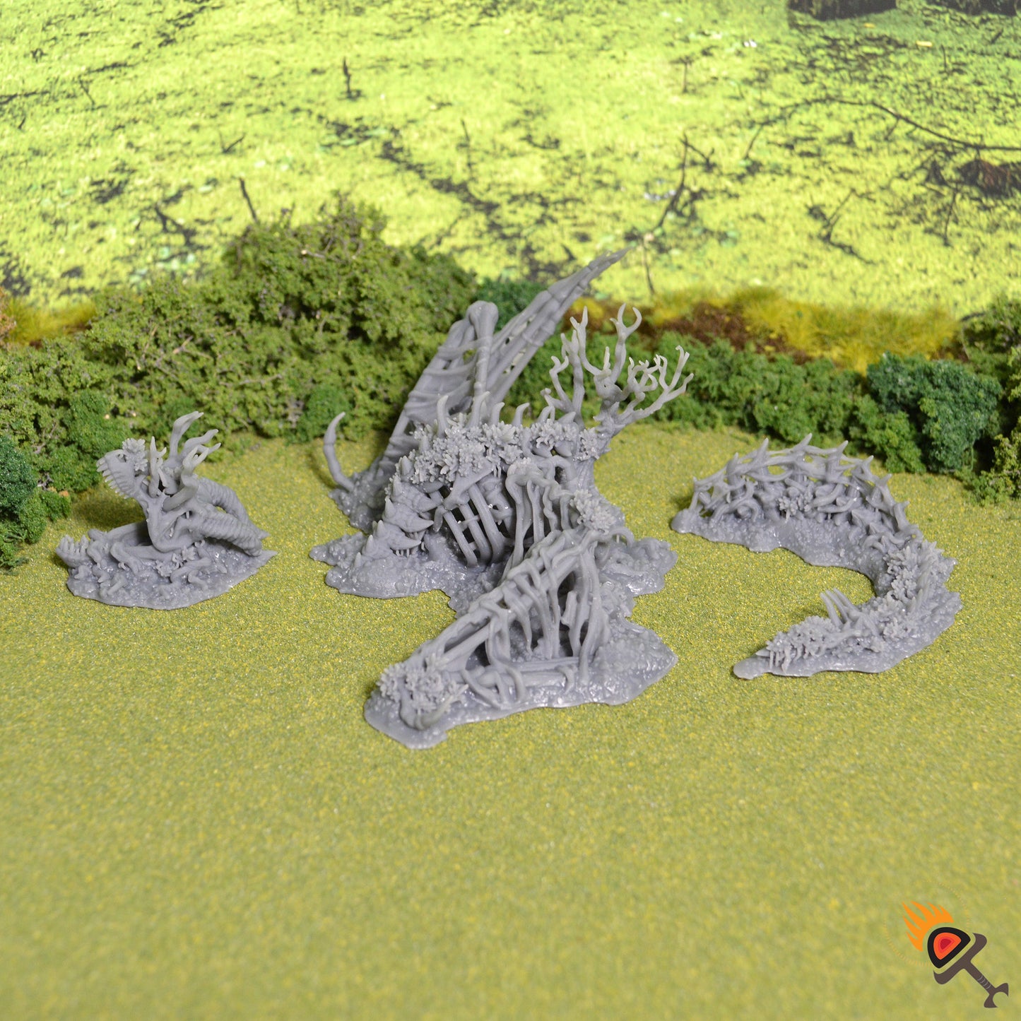 Miniature Dragon Carcass for DnD Swamp Terrain 15mm 28mm 32mm, Lizardmen Terrain for D&D Pathfinder Warhammer Lustria, Gloaming Swamps