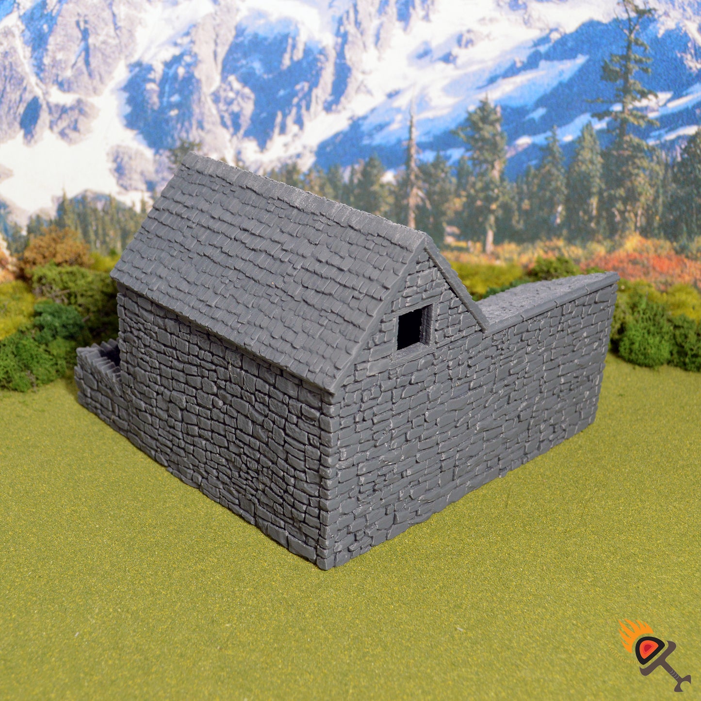 Miniature Farm Pig Pen for DnD Terrain 15mm 28mm 32mm, Pigsty for D&D Pathfinder Medieval Village, King and Country Hog Pen