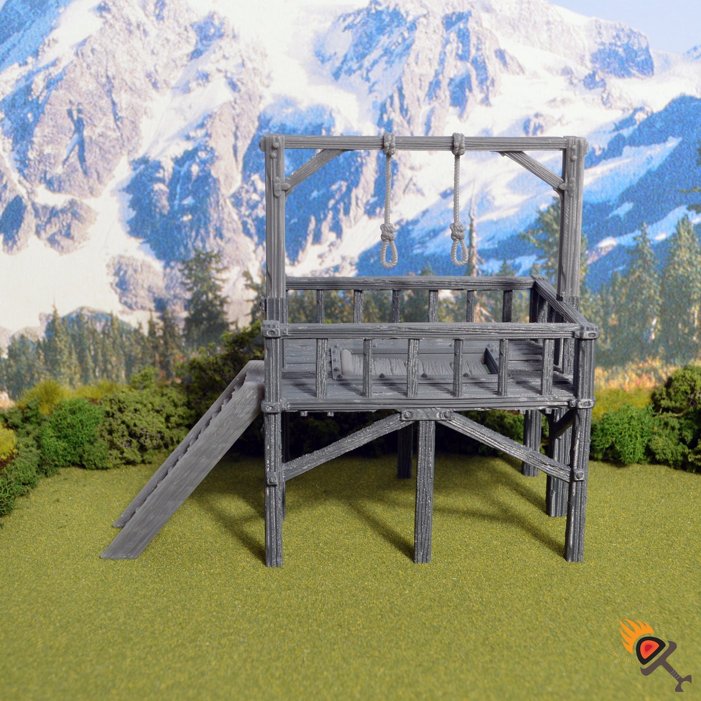 Miniature Gallows 15mm 28mm 32mm for D&D Terrain, Medieval Gallows for DnD Pathfinder and Tabletop Games