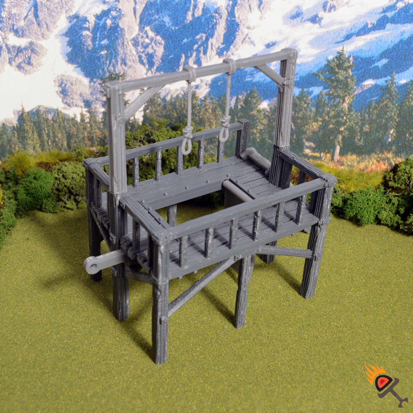 Miniature Gallows 15mm 28mm 32mm for D&D Terrain, Medieval Gallows for DnD Pathfinder and Tabletop Games