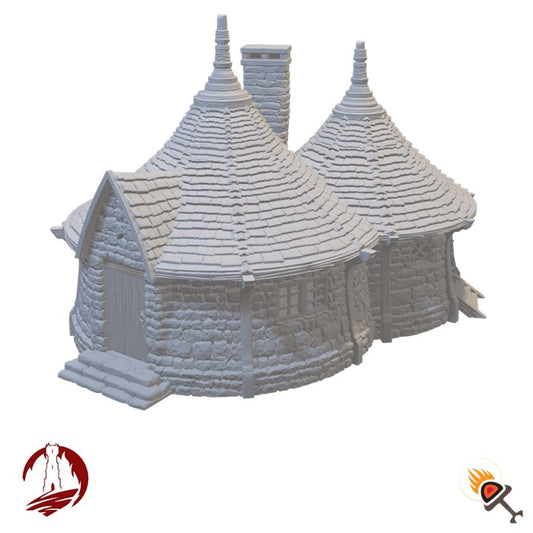 Miniature Stone House for DnD Terrain 15mm 28mm 32mm, Round Fantasy Home for D&D Pathfinder, Hagrid's House, Dark Realms Dragonspire