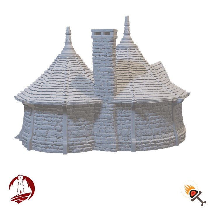 Miniature Stone House for DnD Terrain 15mm 28mm 32mm, Round Fantasy Home for D&D Pathfinder, Hagrid's House, Dark Realms Dragonspire