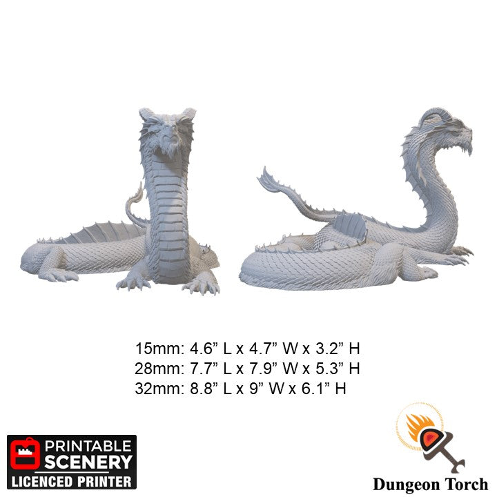 Miniature Great Wyrm for DnD Terrain 15mm 28mm 32mm, Dragon for D&D Pathfinder, Rise of the Halflings