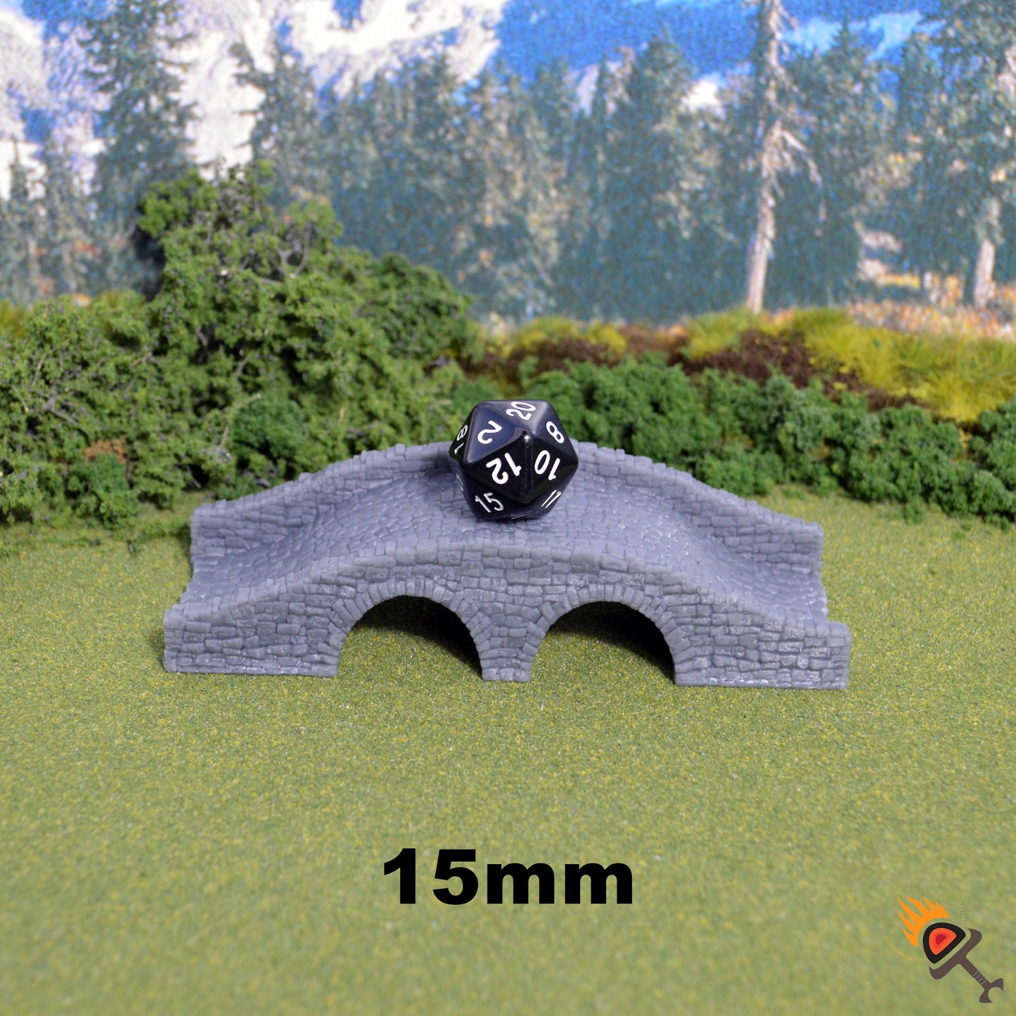 Hagglethorn Stone Bridge 15mm 28mm 32mm for D&D Terrain, DnD Pathfinder Diorama Wargame Miniature Bridge