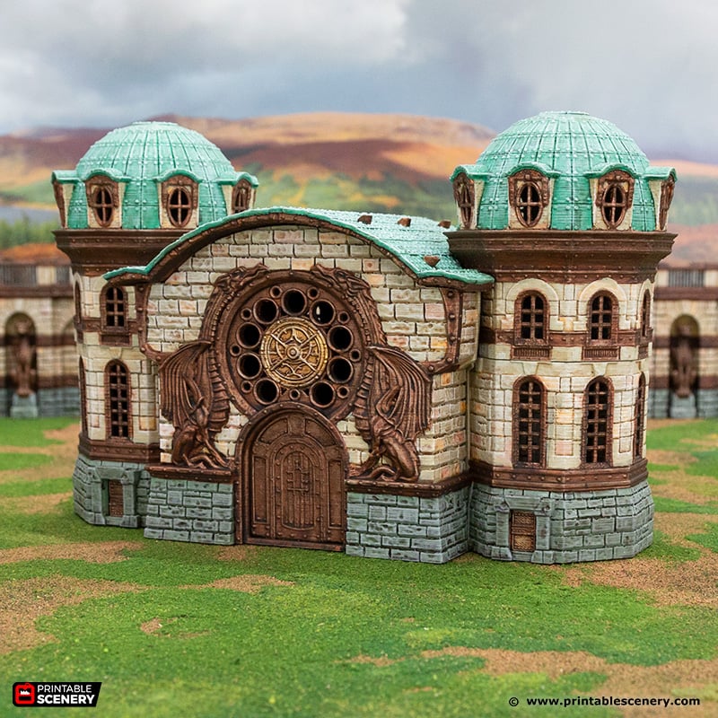 Halfling City Guildhall for DnD Terrain 15mm 28mm 32mm, Guild Hall for D&D Pathfinder Halfling City Building