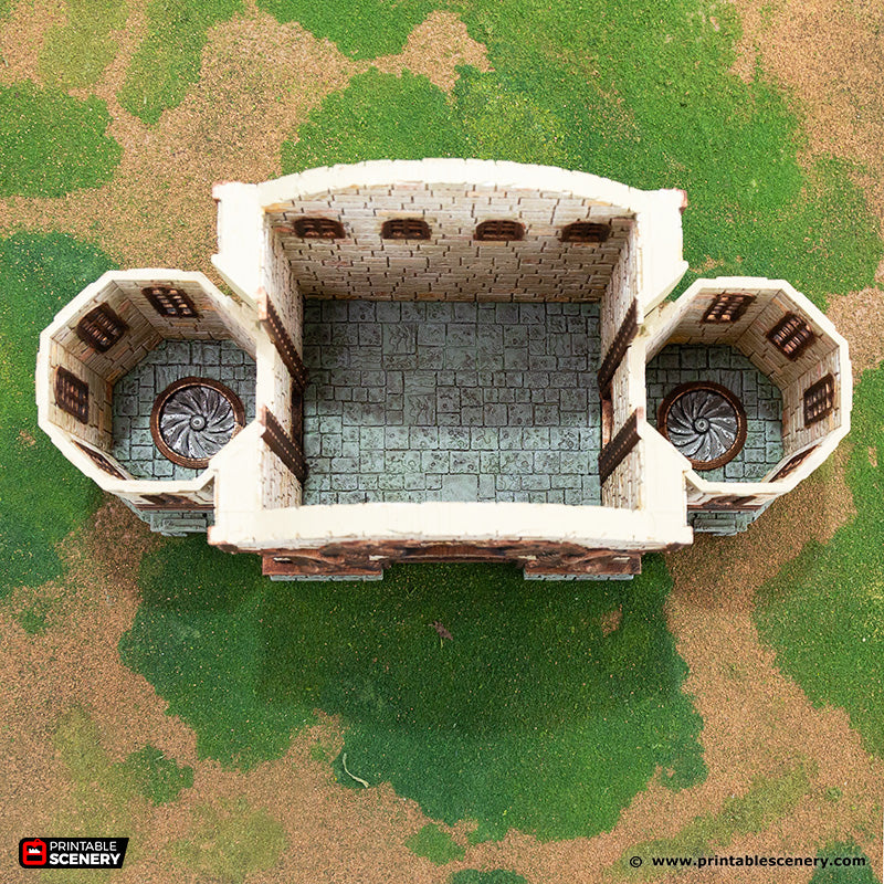 Halfling City Guildhall for DnD Terrain 15mm 28mm 32mm, Guild Hall for D&D Pathfinder Halfling City Building
