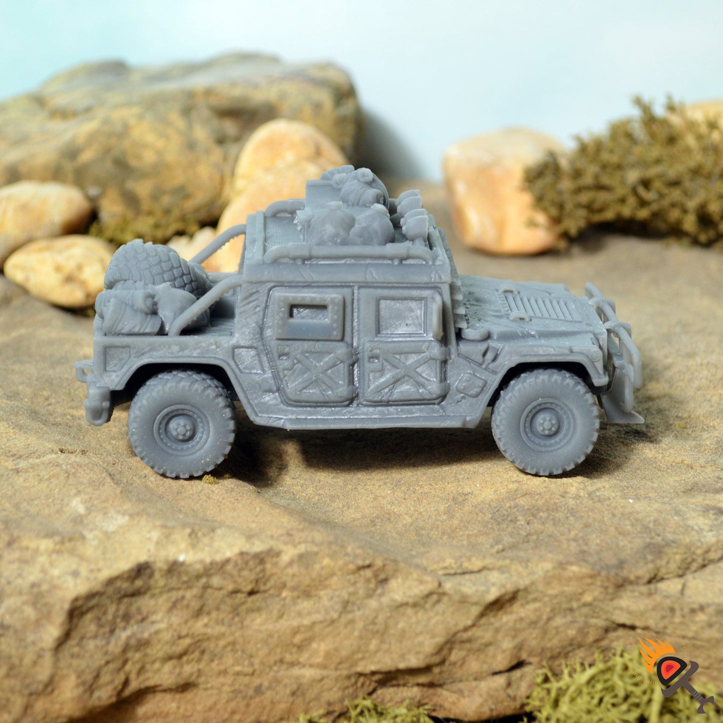 Miniature Humvee for Gaslands 20mm 28mm 32mm, Post-Apocalyptic Fallout Wasteland Warfare HMMWV, Necromunda Ash Wastes