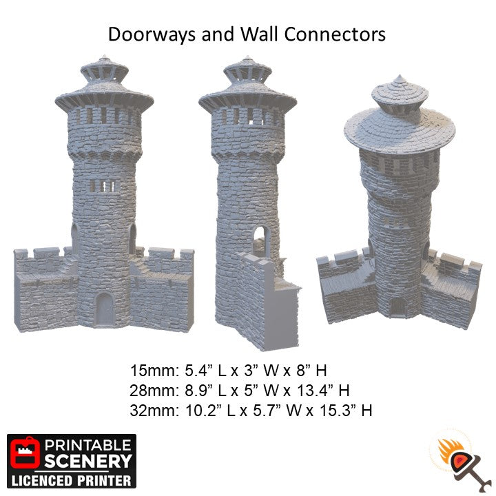 Miniature King's Round Tower 15mm 28mm 32mm for D&D Terrain, Medieval Stone Fortifications for DnD Pathfinder and Wargames