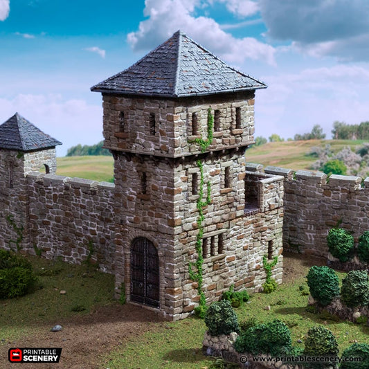 King's Gate 15mm 28mm 32mm for D&D Terrain, Medieval Gate House for DnD Pathfinder Medieval Village, Printable Scenery King and Country