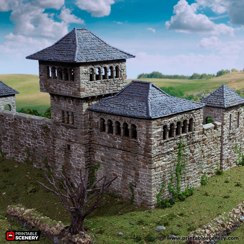 Miniature King's Quarters 15mm 28mm 32mm for D&D Terrain, Medieval Stone House and Tower for DnD Pathfinder and Wargames