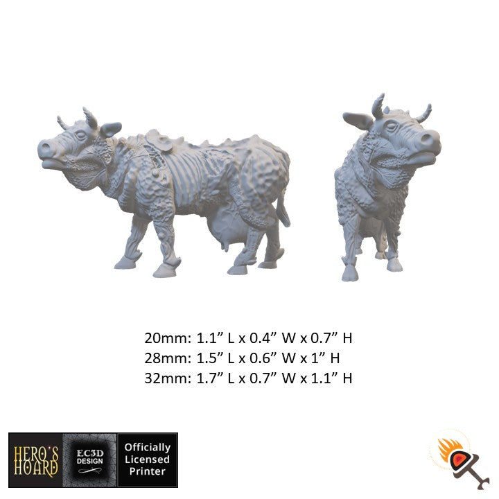 Miniature Mutated Animals for Fallout Wasteland Warfare 20mm 28mm 32mm, Post Apocalyptic Mutant Beast Cow Wolf Horse, Beyond the Badlands