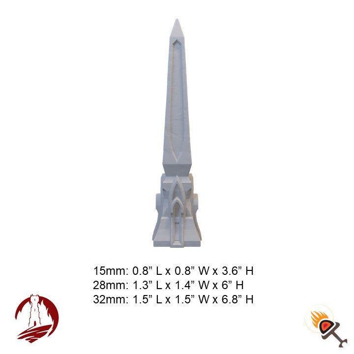 Miniature Obelisk for DnD Terrain 15mm 28mm 32mm, Landmark Monument for D&D Pathfinder, Dark Realms