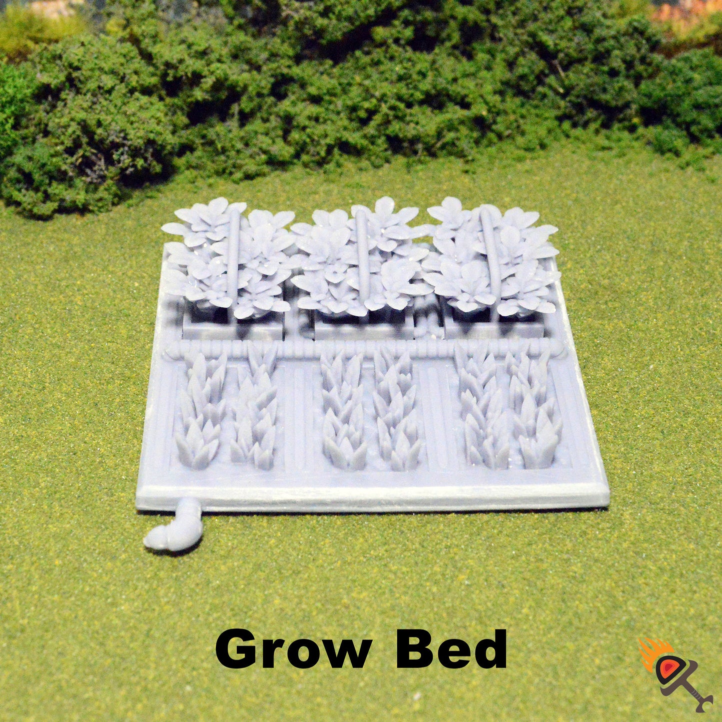 Miniature Plant Grow Beds and Pond 20mm 28mm 32mm for D&D Terrain, Lunar Base Greenhouse Garden for Sci-Fi Fantasy DnD Pathfinder