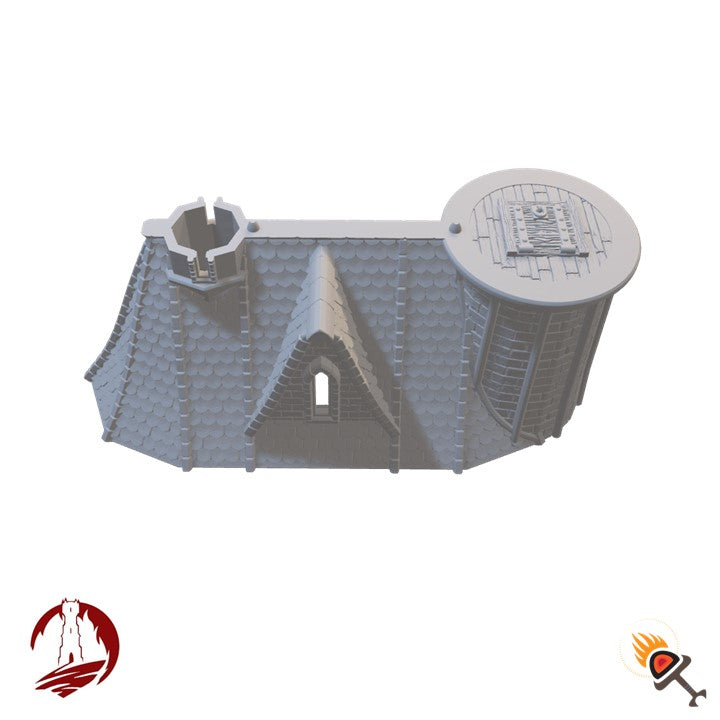 Elven House with Tower for D&D Terrain 15mm 28mm 32mm, Fantasy High Elf Building for DnD Pathfinder, Dark Realms Silver Haven